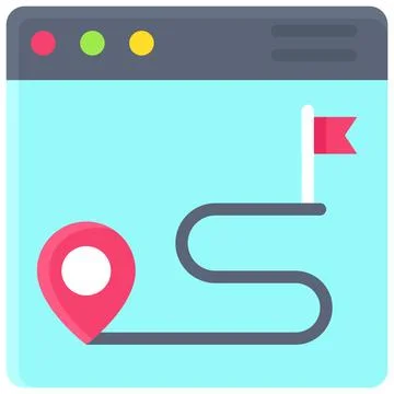 Route map icon, location map and navigation vector Stock Illustration