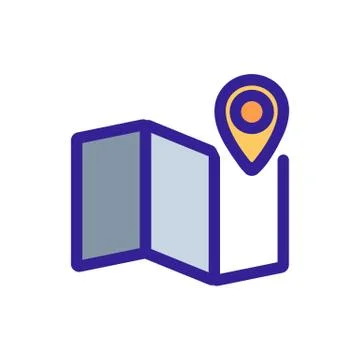 Route map icon vector. Isolated contour symbol illustration Stock Illustration