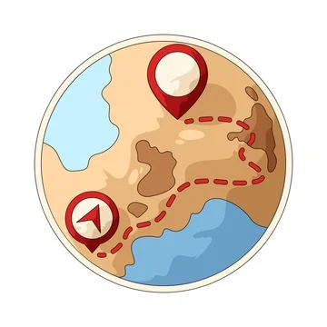 Route map illustration Stock Illustration