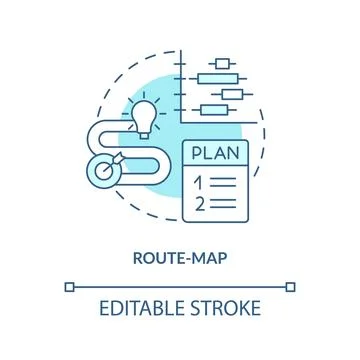 Route map turquoise concept icon Stockillustratie