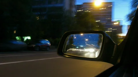 Route in mirror Stock Footage 436508