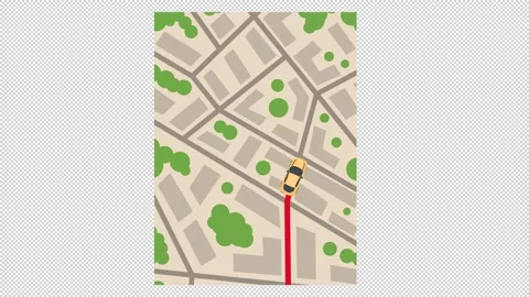 Route on the navigation map. Animation tracking the location of the car Stock Footage 313520635