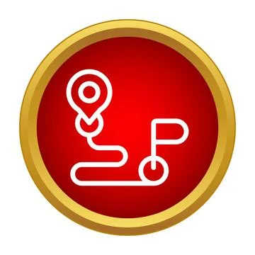 Route navigation tracking journey destination icon 스톡 일러스트
