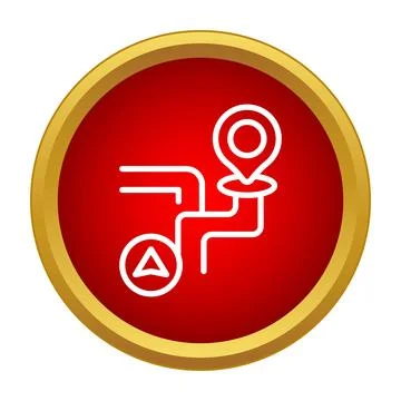 Route navigation tracking with location pin and starting point 스톡 일러스트
