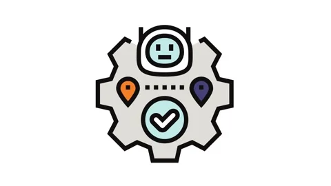 Route optimization autonomous delivery color icon animation Stock Footage 326105545
