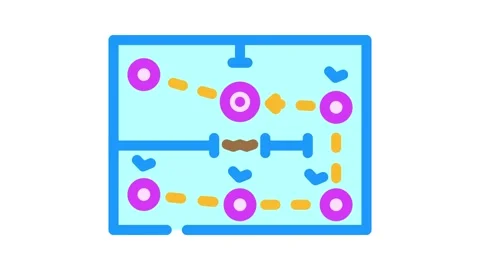 Route optimization autonomous delivery color icon animation 库存影片 327266834