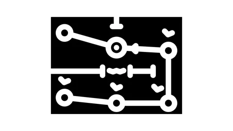Route optimization autonomous delivery glyph icon animation Stock Footage 326742910