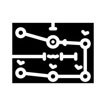 Route optimization autonomous delivery glyph icon vector illustration Stockillustratie
