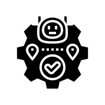 Route optimization autonomous delivery glyph icon vector illustration Illustrazione stock