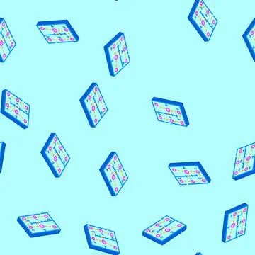 Route optimization autonomous delivery isometric icon seamless pattern Stock Illustration