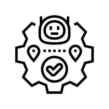 Route optimization autonomous delivery line icon vector illustration Stock Illustration