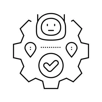 Route optimization autonomous delivery line icon vector illustration Illustrazione stock