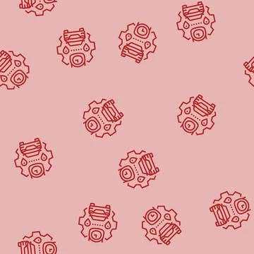 Route optimization autonomous vehicle line seamless pattern 库存插图