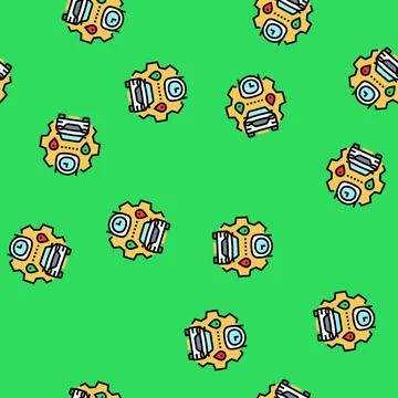 Route optimization autonomous vehicle vector seamless pattern Stockillustratie