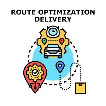 Route optimization for efficient delivery logistics planning Illustrazione stock