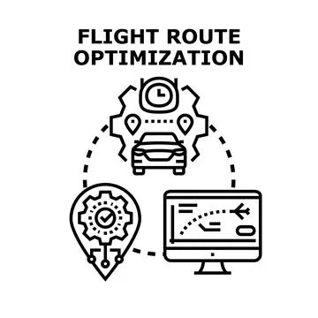 Route optimization for efficient transportation and delivery Ilustración de archivo