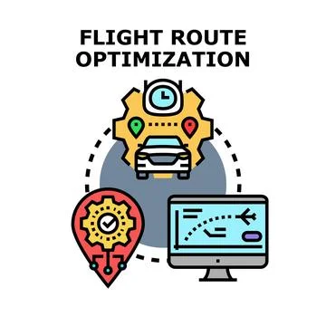 Route optimization for efficient transportation and delivery Illustration