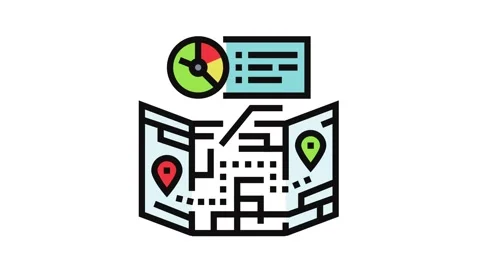 Route optimization logistic manager color icon animation Stock Footage 326105599