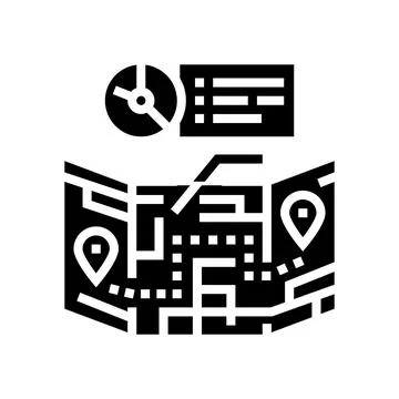 Route optimization logistic manager glyph icon vector illustration イラスト素材