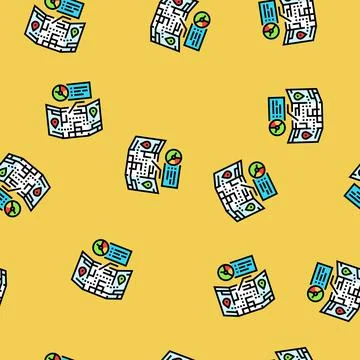 Route optimization logistic manager vector seamless pattern Stock Illustration