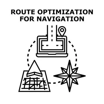 Route optimization for navigation planning and journey management Stock Illustration