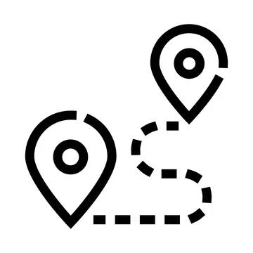Route path between two map pointer locations Stock Illustration