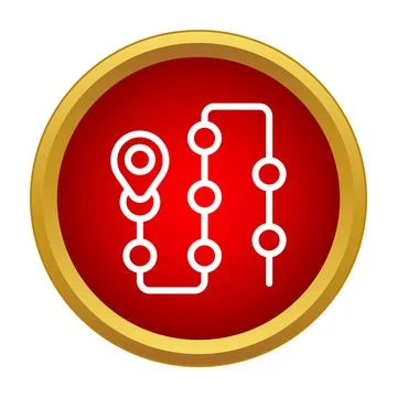Route path icon showing multiple destination points Illustrazione stock