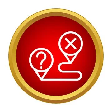 Route path from question mark to red x Stock Illustration
