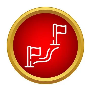 Route plan showing path with start and end flags Stock Illustration