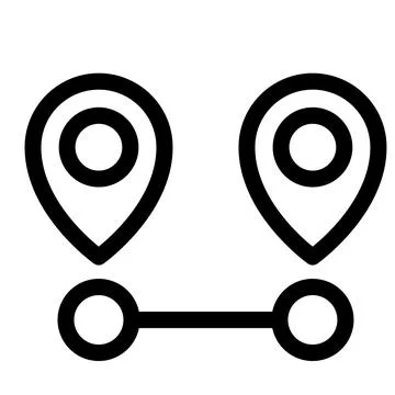 Route Planner Icon: Start and Destination Path Symbol 스톡 일러스트