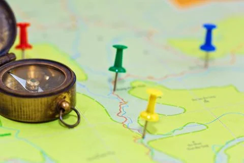 Route planning concept Stock Photos