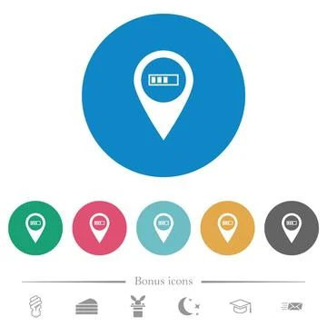 Route planning GPS flat round icons Ilustración de archivo