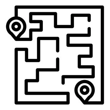 Route planning showing path on a city map with location pin Ilustração Stock