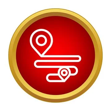 Route planning with starting and ending location markers 스톡 일러스트