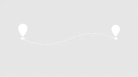 Route with point location animation two destination. Video stock 270084321