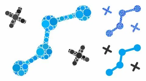 Route Points Mosaic Icon of Circle Dots Stock Illustration