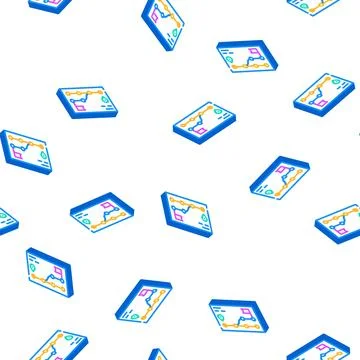 Route scheme isometric icon seamless pattern イラスト素材