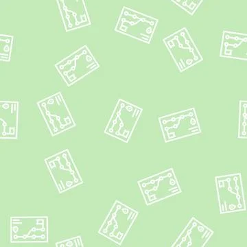 Route scheme line vector seamless pattern Stock Illustration