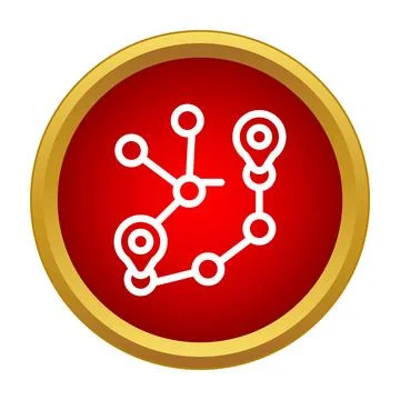 Route showing points, connections, and navigation path イラスト素材