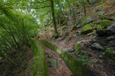 Route through the Eume Canyon Stock Photos