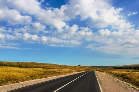 Route through fields Stock Photos