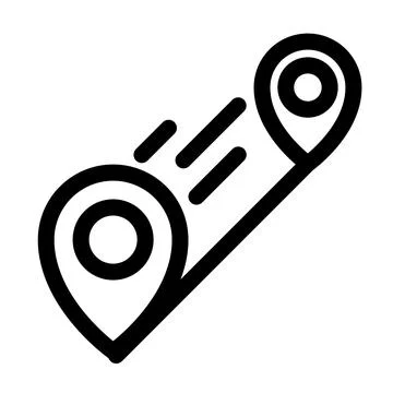 Route Tracking Line Icon 스톡 일러스트