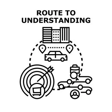 Route to understanding concept vector illustration Stock Illustration
