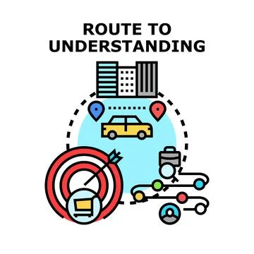 Route to understanding concept vector illustration Stock Illustration
