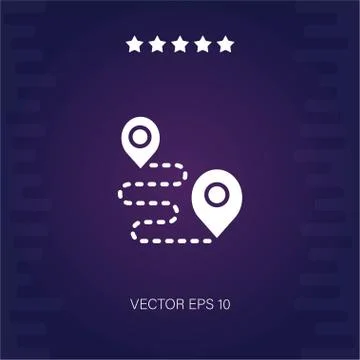 Route vector icon Stock Illustration