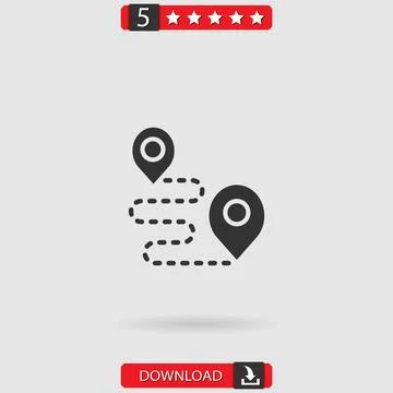 Route vector icon Stock Illustration