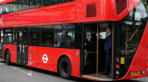 Routemaster Double Decker Bus at Marble Arch, London, United Kingdson Stock Footage 39230814