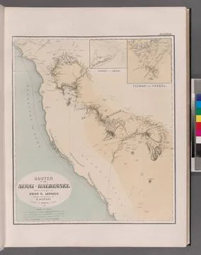 Routen in der Sinai-Halbinsel. 1849 - 1856. Lepsius, Richard, 1810-1884. C... Stock Photos