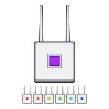 Router 5g modem cartoon vector graphic イラスト素材