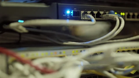 Router and Cables in Data Center 스톡 동영상 149657082